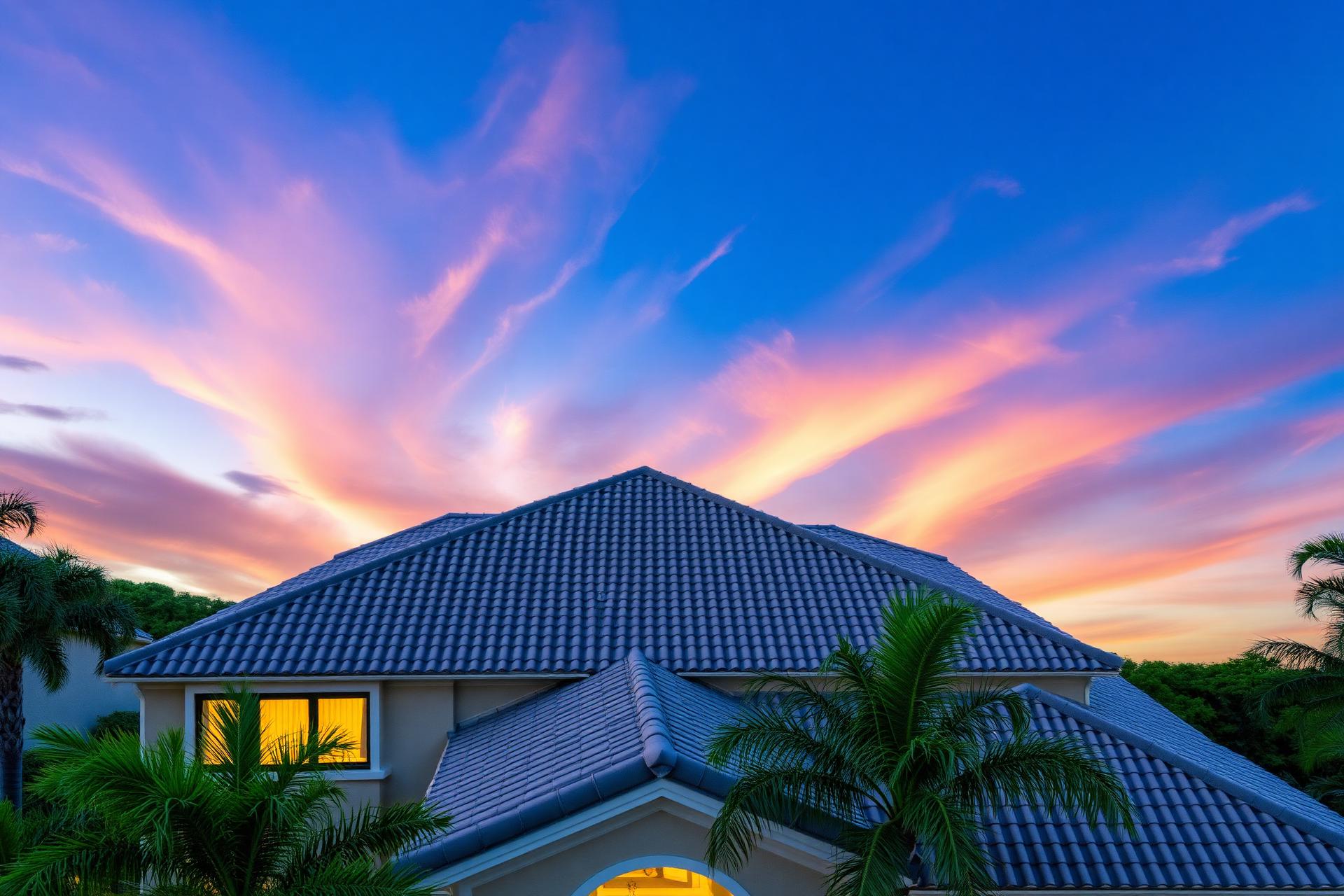 SWFL tile roof at dusk
